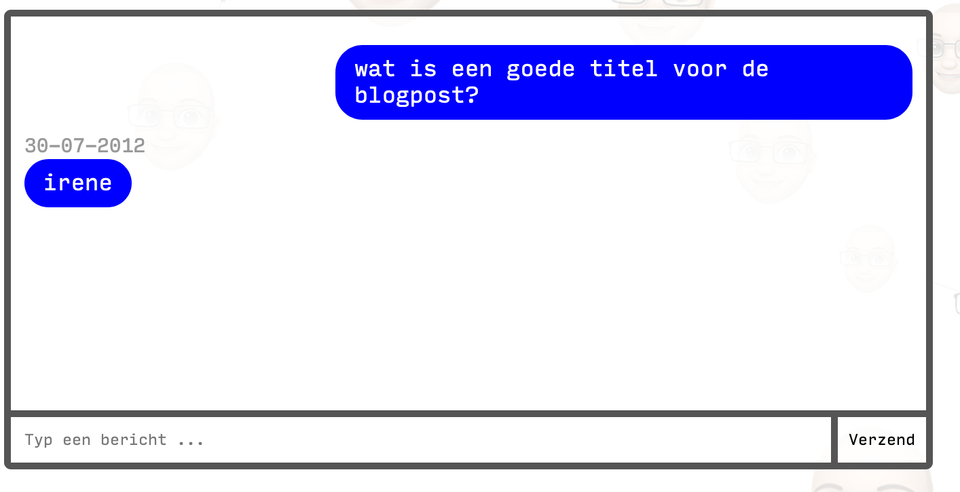 Irene, of hoe ik een virtuele versie van mezelf creëerde